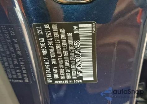 2012 Porsche Cayenne S Hybrid из США, поврежденный, VIN WP1AE2A26CLA92458